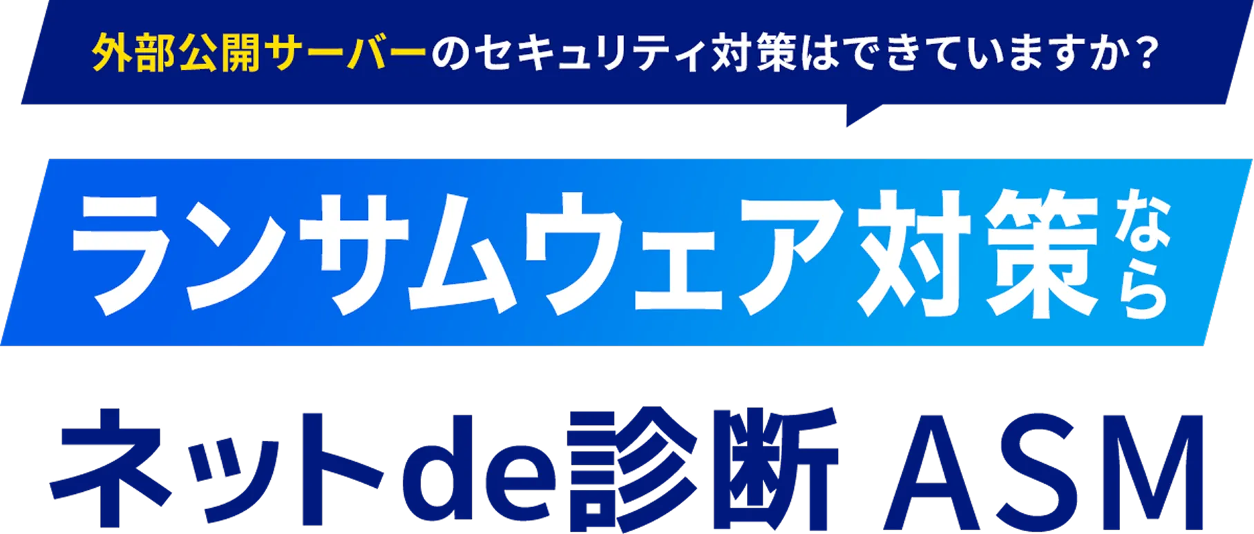 外部公開サーバーのセキュリティ対策はできていますか？ ランサムウェア対策なら ネットde診断 ASM