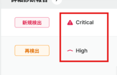 リスクレベルのテキスト表示画面